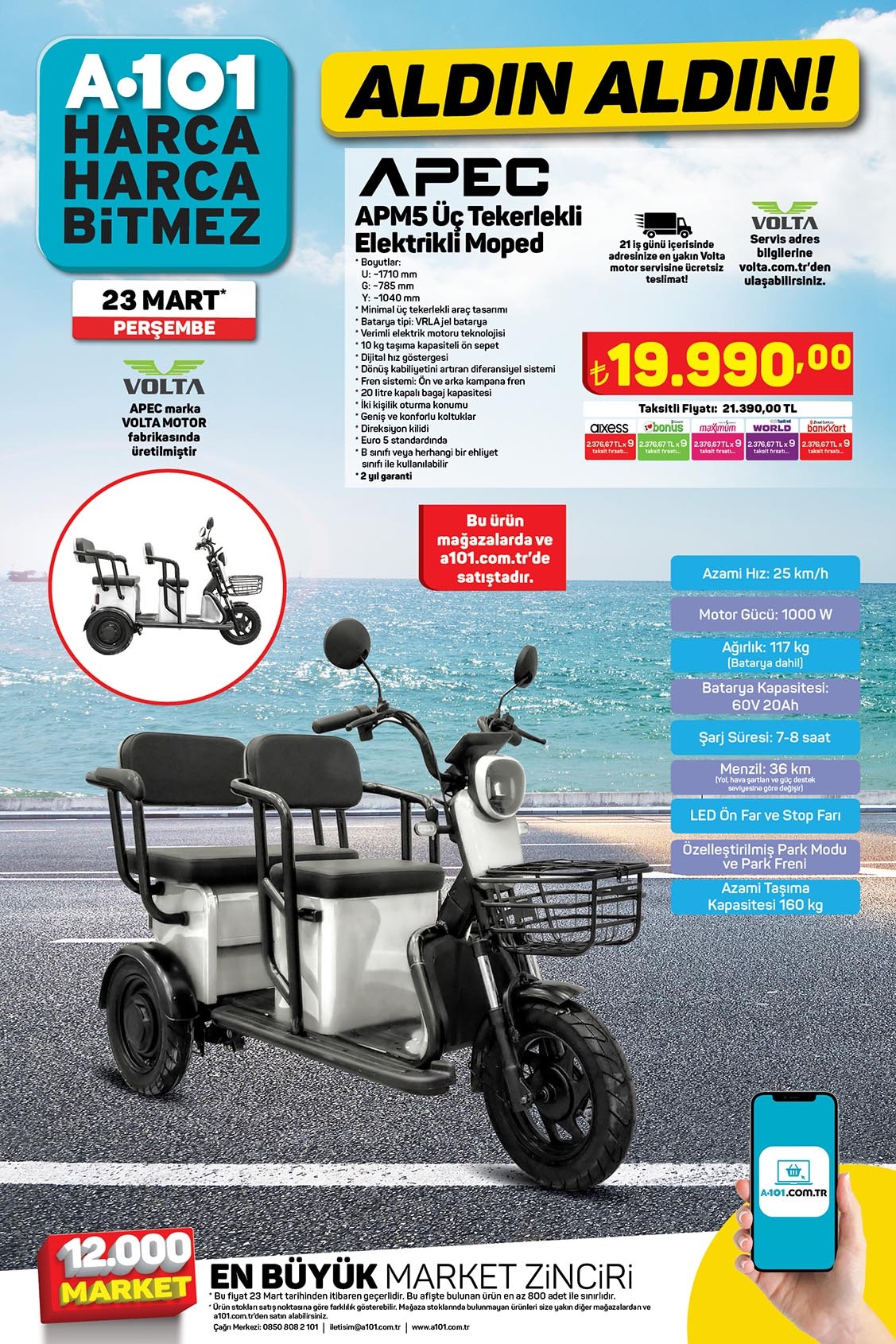 A101 elektirikli moped