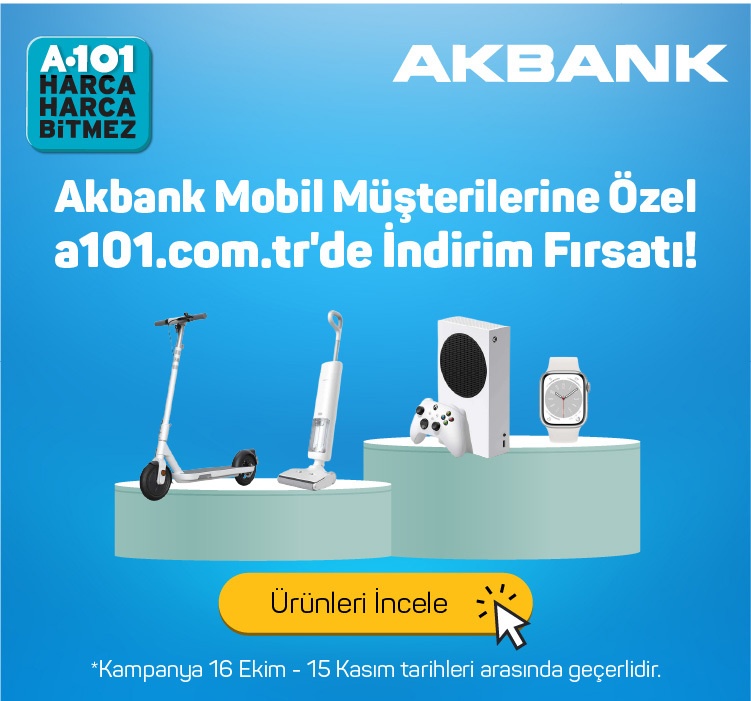 Akbank Mobil Müşterilerine Özel a101.com.tr'de İndirim Fırsatı!