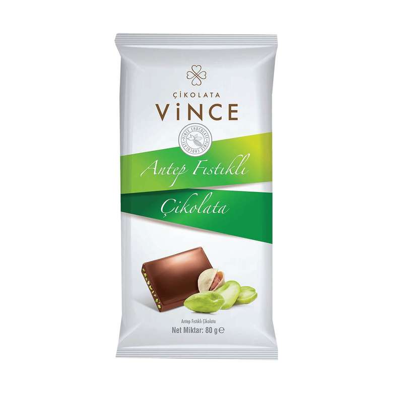Vince Çikolata Antep Fıstıklı 80 G