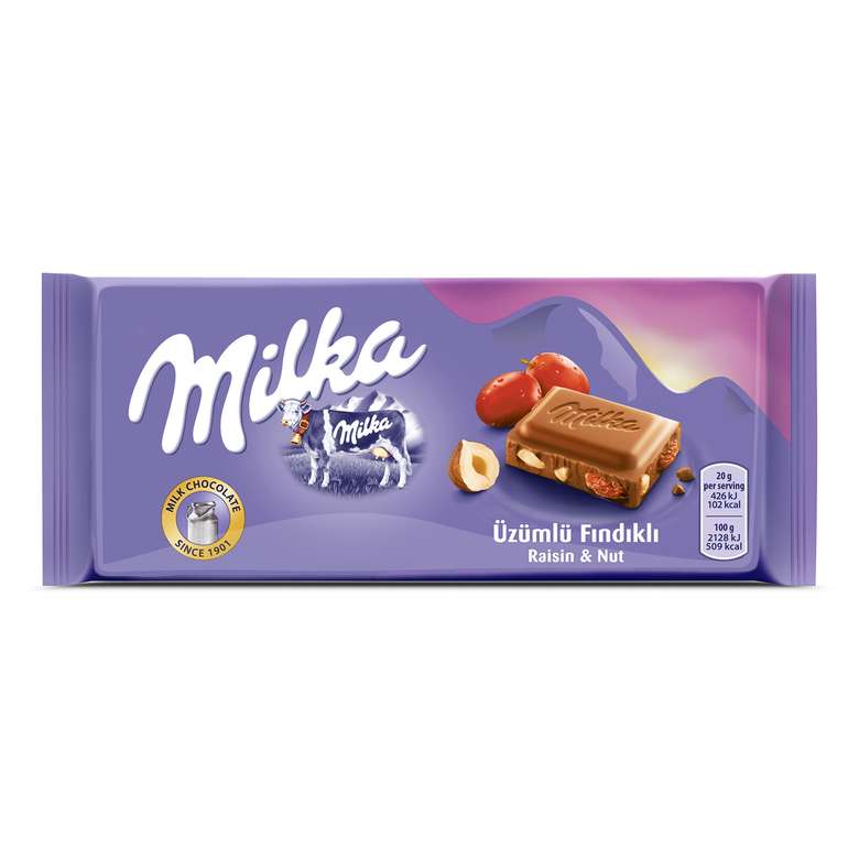 Milka Çikolata Üzüm-Fındık 80 G
