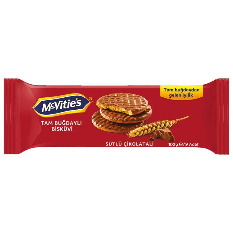 McVitie's Bisküvi Sütlü Çikolata kaplı 102 G