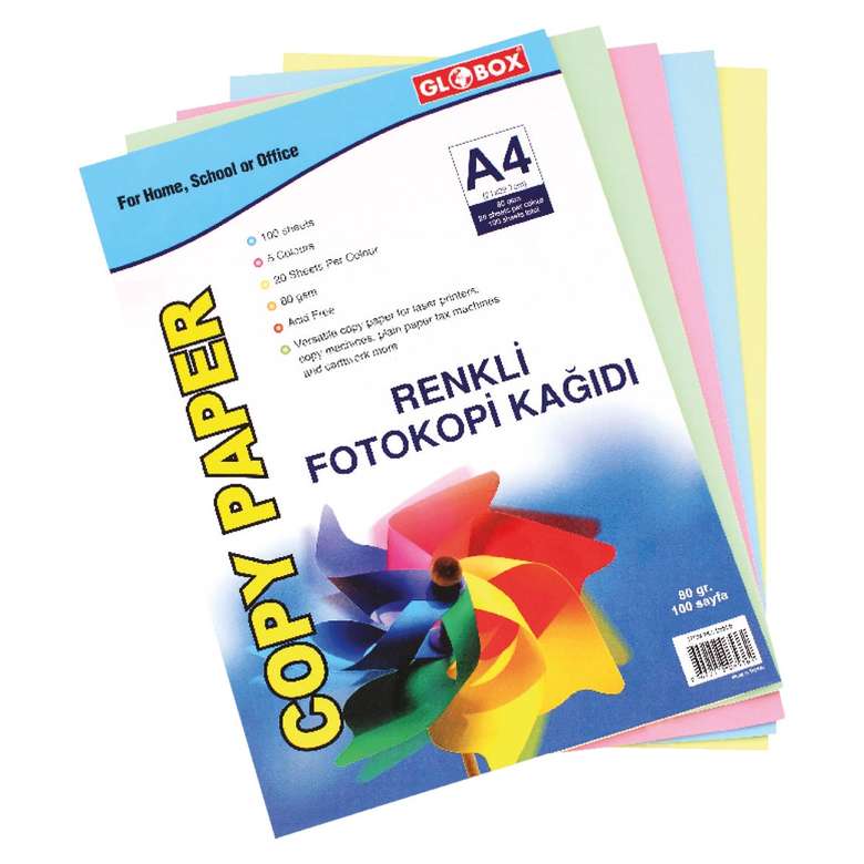Renkli Fotokopi KağıdıGlobox 100 ‘lü