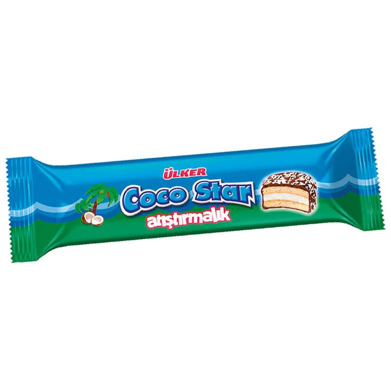 Ülker Coco Star Çikolata Kaplı Hindistan Cevizi Dolgulu Bisküvi 66 G