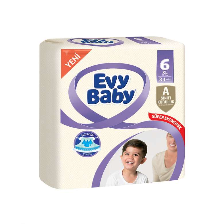 Evy Baby 6 Numara  X Large 34'Lü Çocuk Bezi