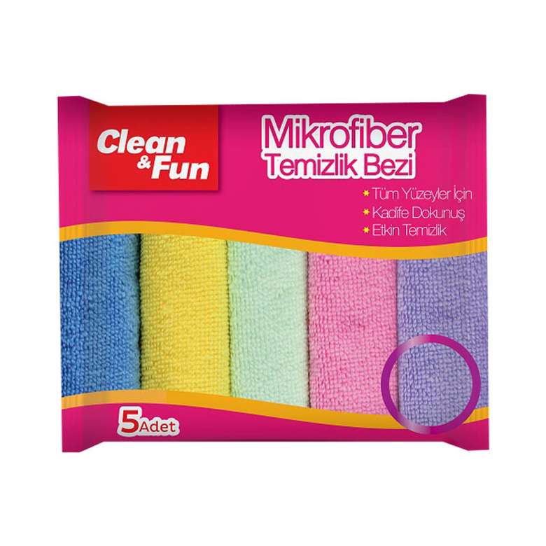 Clean Fun Temizlik Bezi Mikrofiber 5 Li A101