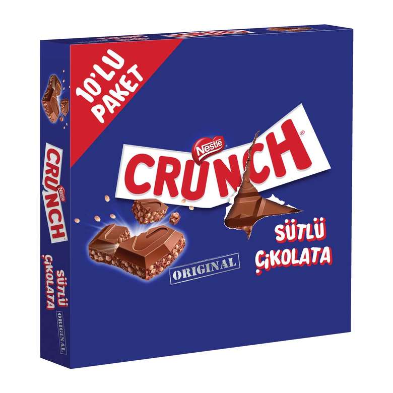 Nestle Crunch Çikolata Sütlü Pirinç Patlaklı 10x33 G