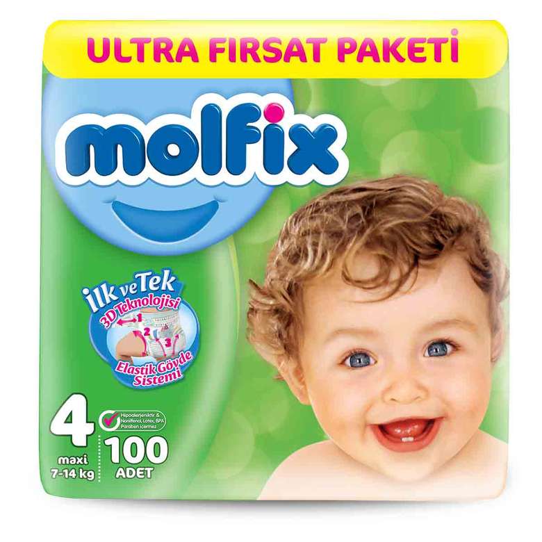 Molfix 4 Numara  Maxi 100'lü Bebek Bezi