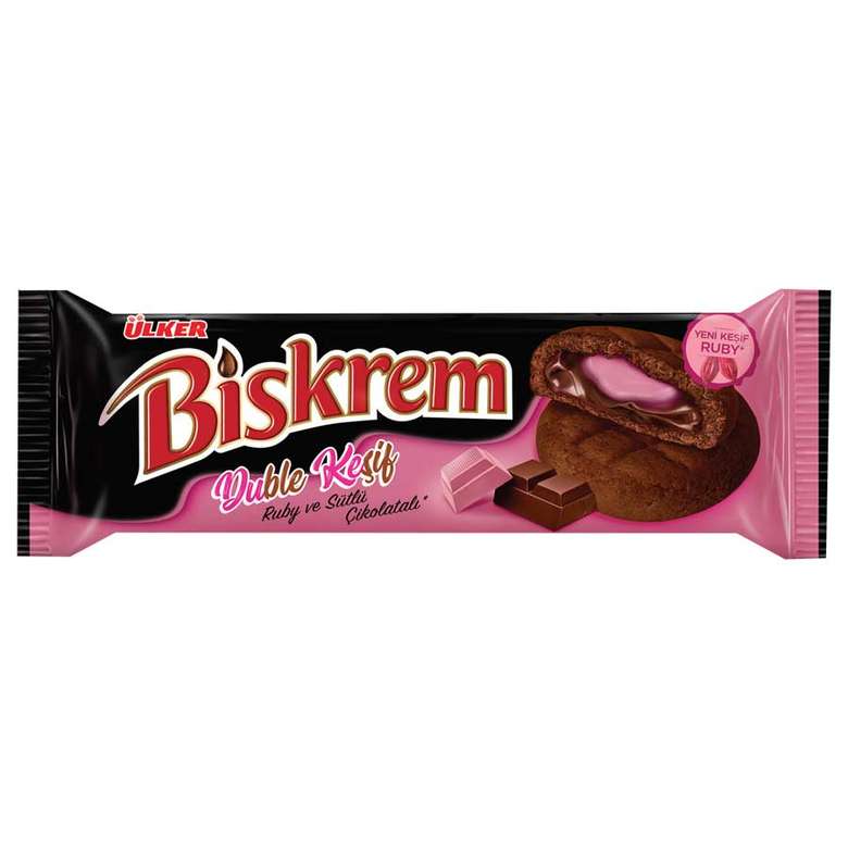 Ülker Biskrem Ruby Ve Sütlü Çikolatalı Bisküvi 100 Gr