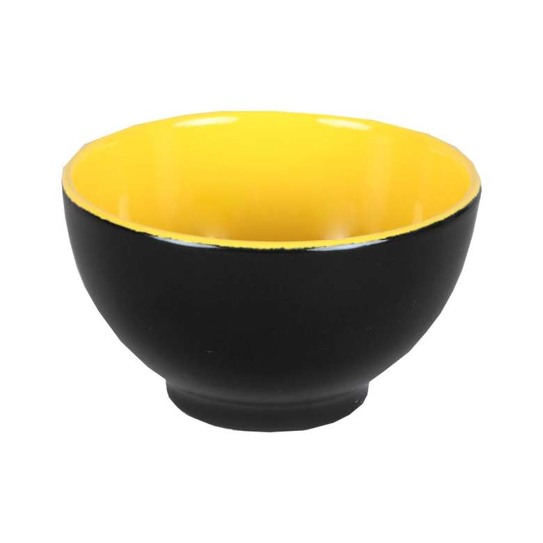 Keramika Çift Renk Kase - Siyah - Sarı