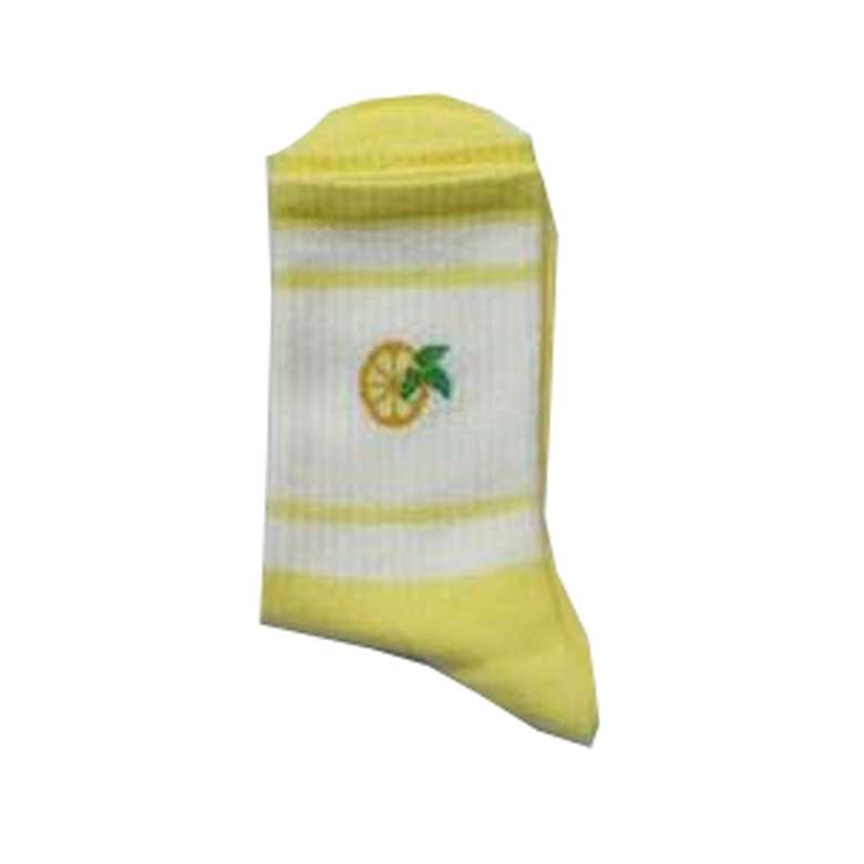 Kadın Desenli Spor Soket Çorap 2'li Sarı