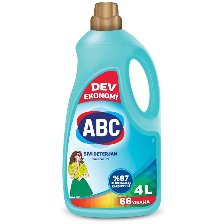 Abc Sıvı Çamaşır Deterjanı Renkliler 4 L