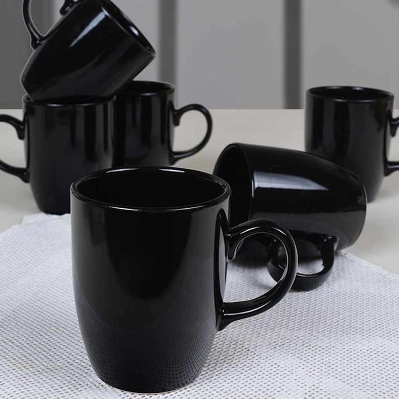 Keramika Siyah Bulut Kupa 9 cm 6 adet