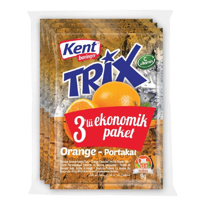 Kent Boringer Trix Portakallı Toz İçecek 3*9g