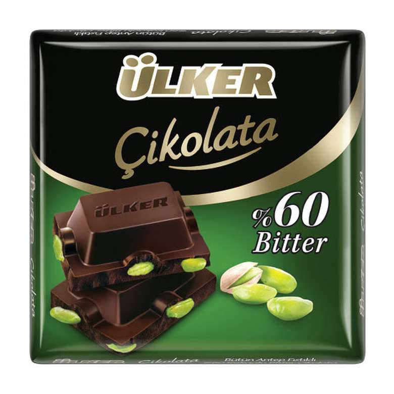 Ülker Çikolata Bitter Antep Fıstıklı 65 g