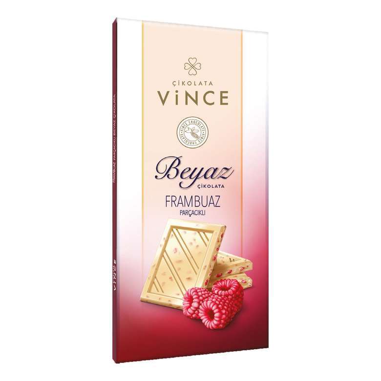 Vince Çikolata Beyaz Frambuazlı 50 Gr