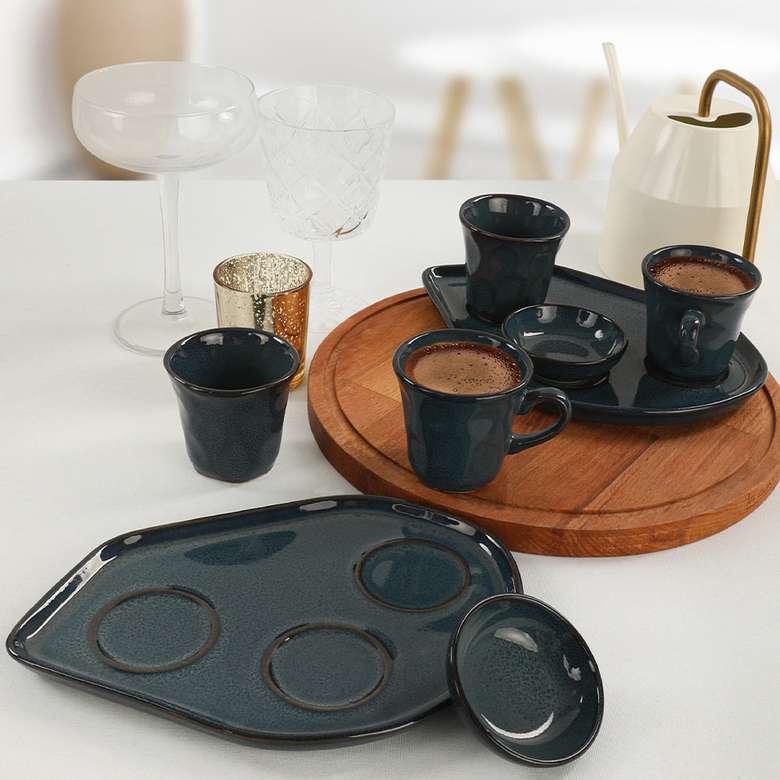 Keramika Lapis Moka Kahve Sunum Seti 8 Parça 2 Kişilik
