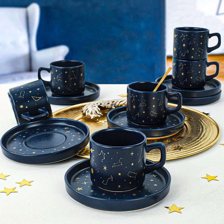 Keramika Astro Stackable Çay Fincan Takımı 12 Parça 6 Kişilik