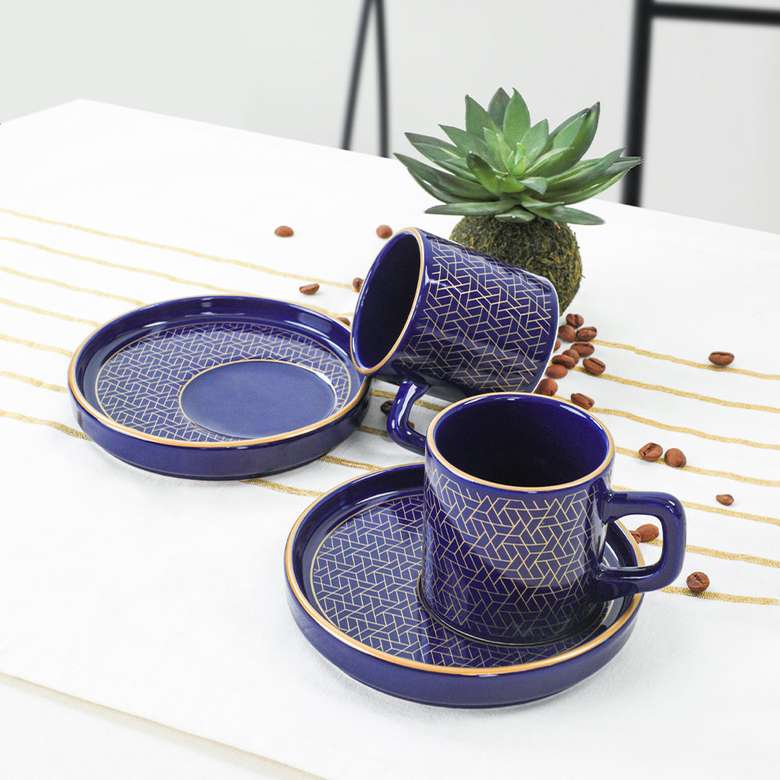 Keramika Dora Ayışığı Kahve Takımı 4 Parça 2 Kişilik