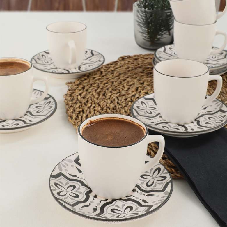 Keramika Reflect Kahve Takımı 12 Parça 6 Kişilik