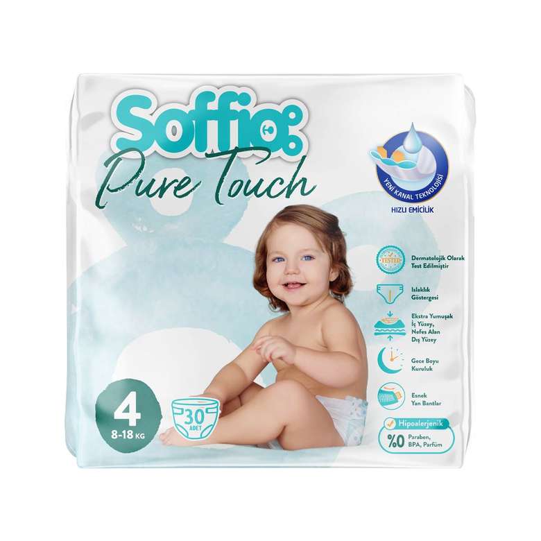 Soffio Pure Touch Bebek Bezi No:4 Maxi 30 Adet