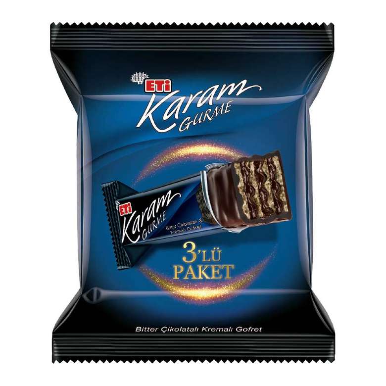 Eti Karam Gurme Gofret Bitter Çikolatalı 3x50 G