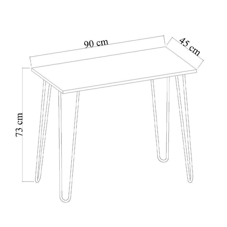 Dienni Meriç Metal Ayaklı Çalışma Masası - Beyaz
