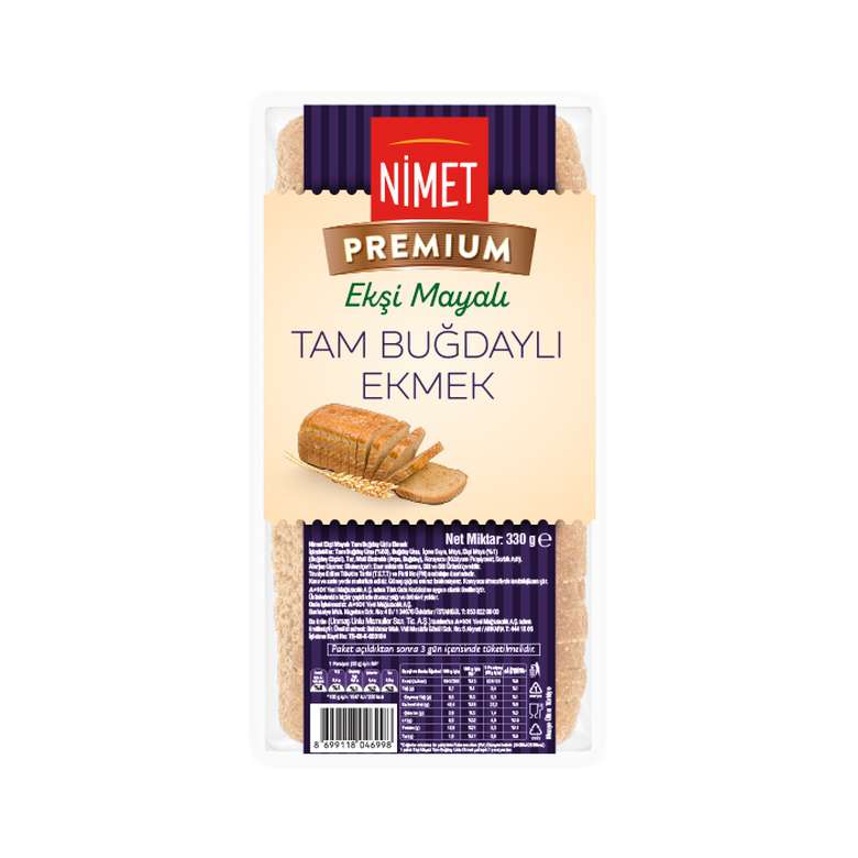 Nimet Premium Ekşi Maya Siyez Buğdaylı Köy Ekmeği 330 g