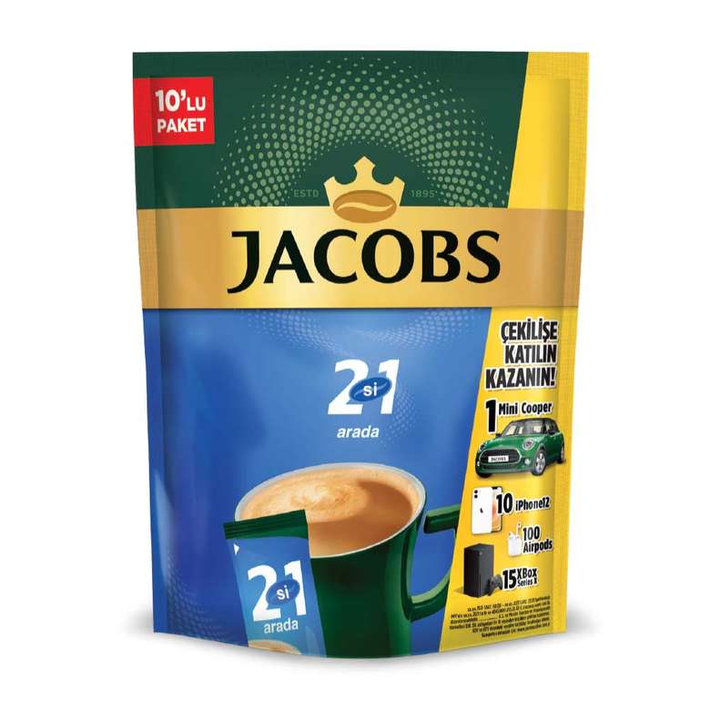 Jacobs Kahve 2'Si 1 Arada 10'lu