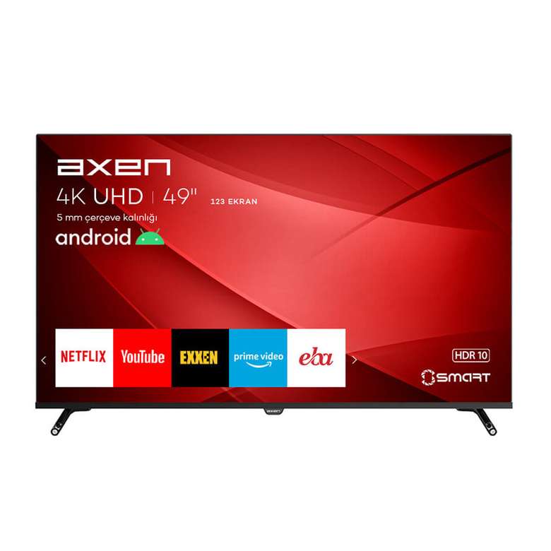 Axen AX49FIL403 49" Ultra HD Uydulu Android TV