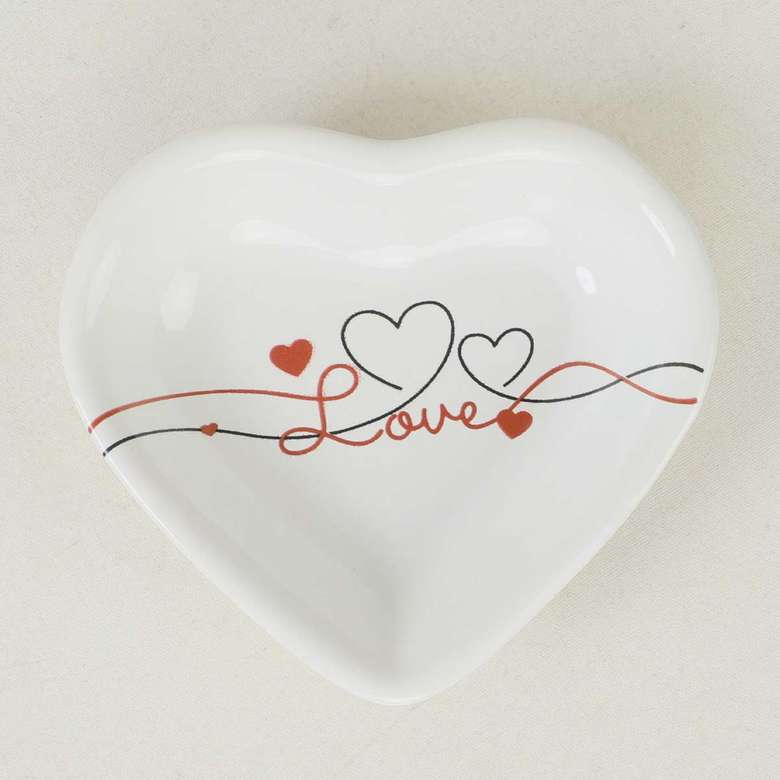 Keramika Kalp Çerezlik Beyaz