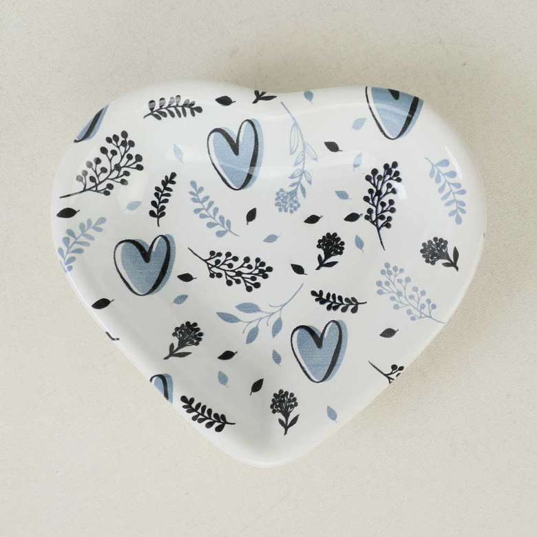 Keramika Kalp Çerezlik Beyaz