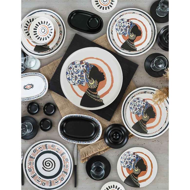 Keramika African Kahvaltı Takımı 50 Parça 6 Kişilik
