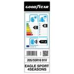 Goodyear 205/55 R16 91V Eagle Sport 4 Seasons Dört Mevsim Lastik (Üretim Tarihi: 3.Hafta 2022)
