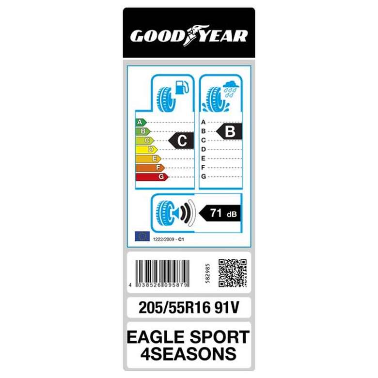 Goodyear 205/55 R16 91V Eagle Sport 4 Seasons Dört Mevsim Lastik (Üretim Tarihi: 3.Hafta 2022)
