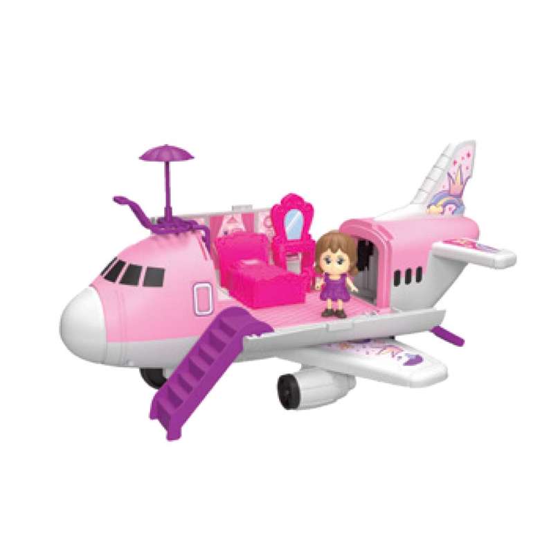 Oyuncak Uçak Evim ve İnşaat Uçağı Pembe