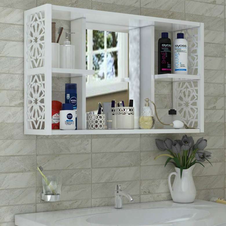 Remaks Aynalı Banyo Dolabı Beyaz