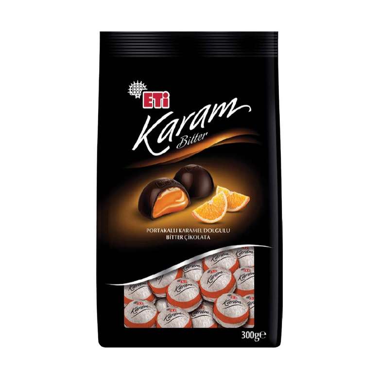 Eti Karam Portakallı Karamel Dolgulu Bitter Çikolata 300 G
